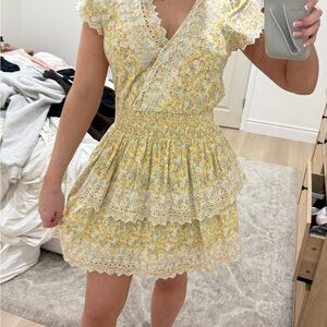 Floral Lace Trim Dress